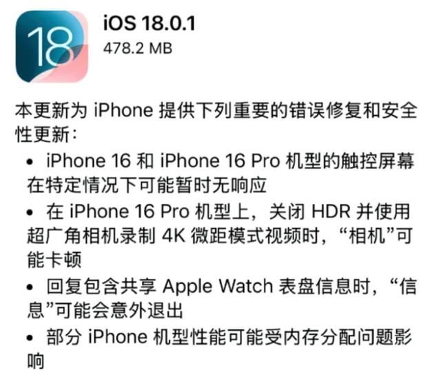 iOS18.0.1發佈