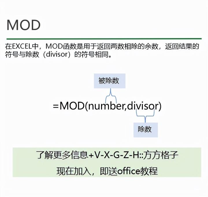 excel中mod函数怎么用
