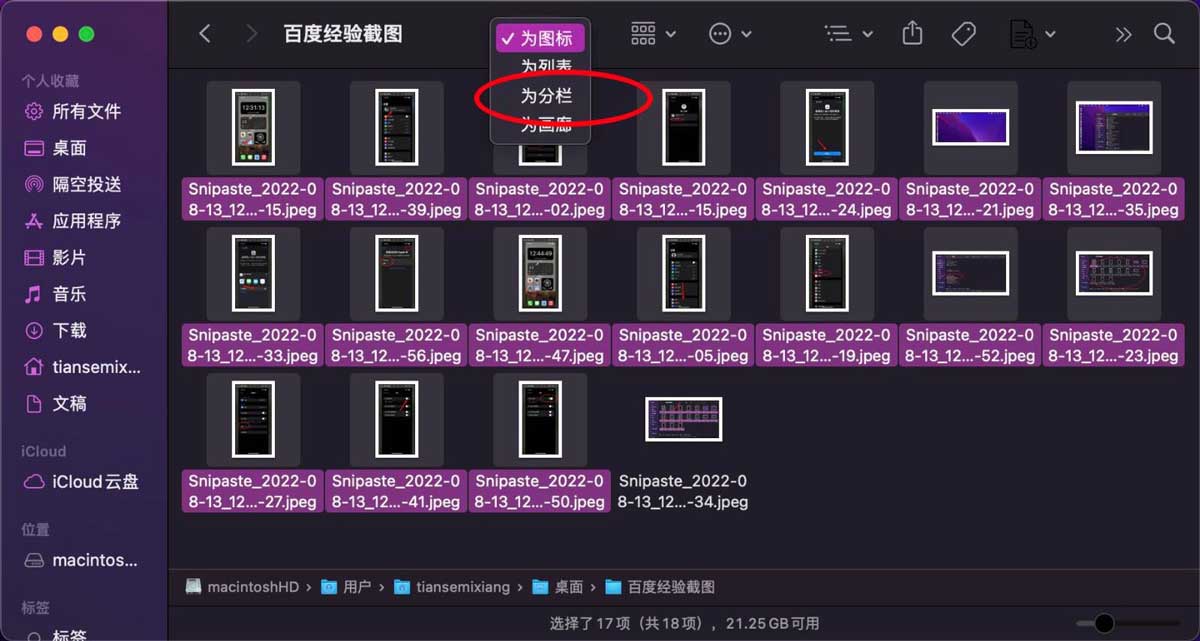 MacBookPro怎么查看所选截图的总容量