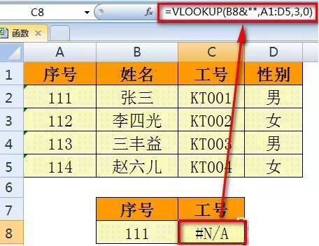 把VLOOKUP的第一參數加上&""轉換為文本