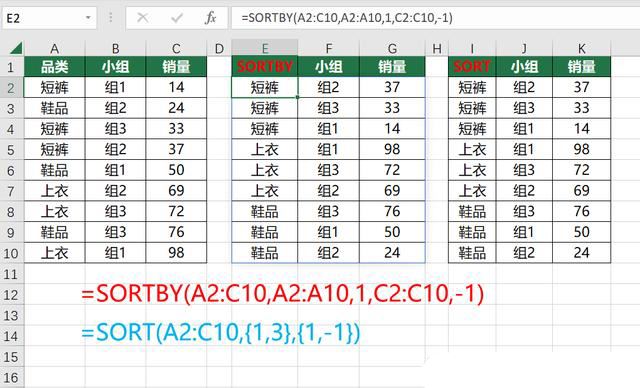 Excel新函数Sortby用法